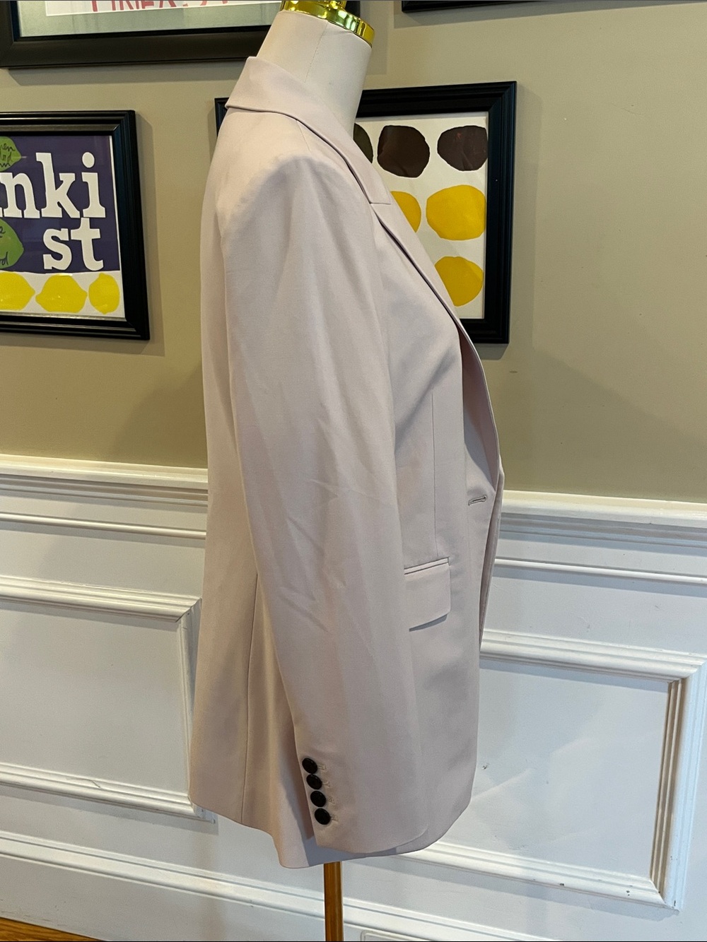 Theory Ettienette Cream Colored Good Wool Blazer - Picture 3 of 11